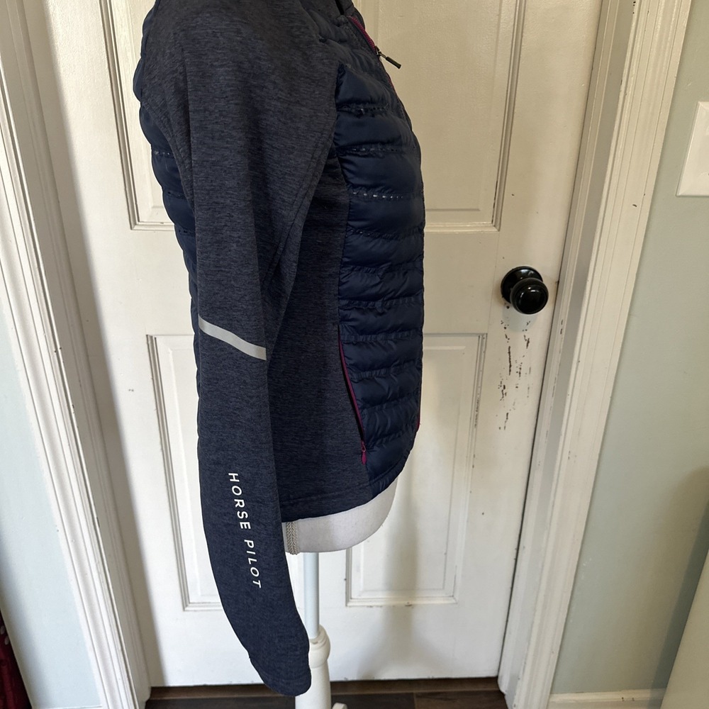 Horse Pilot Women's Storm Jacket‎ Size Small Navy With Pink Zipper Down Blend - Picture 4 of 13